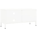 tv-skab 90x30x44 cm stål og glas hvid