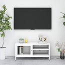 tv-skab 90x30x44 cm stål og glas hvid