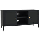 tv-skab 105x35x52 cm stål og glas sort