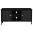 tv-skab 105x35x52 cm stål og glas sort