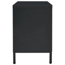 tv-skab 105x35x52 cm stål og glas sort