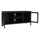 tv-skab 105x35x52 cm stål og glas sort