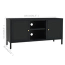 tv-skab 105x35x52 cm stål og glas sort