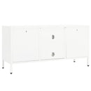 tv-skab 105x35x52 cm stål og glas hvid