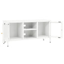 tv-skab 105x35x52 cm stål og glas hvid
