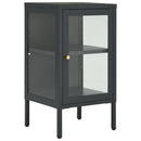 skænk 38x35x70 cm stål og glas antracitgrå