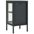 skænk 38x35x70 cm stål og glas antracitgrå