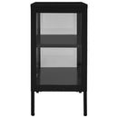 skænk 70x35x70 cm stål og glas sort