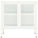 skænk 70x35x70 cm stål og glas hvid