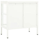 skænk 70x35x70 cm stål og glas hvid