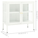skænk 70x35x70 cm stål og glas hvid