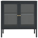 skænk 70x35x70 cm stål og glas antracitgrå