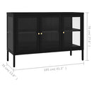 skænk 105x35x70 cm stål og glas sort