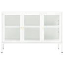 skænk 105x35x70 cm stål og glas hvid