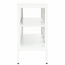 skænk 105x35x70 cm stål og glas hvid