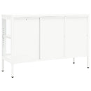 skænk 105x35x70 cm stål og glas hvid