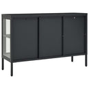 skænk 105x35x70 cm stål og glas antracitgrå