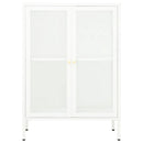 skænk 75x35x105 cm stål og glas hvid