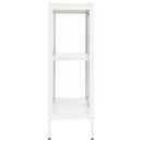 skænk 75x35x105 cm stål og glas hvid