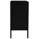 skænk 75x35x70 cm stål og hærdet glas sort