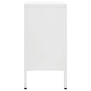 skænk 105x35x70 cm stål og glas hvid