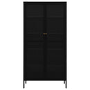 udstillingsskab 90x40x180 cm stål og hærdet glas sort
