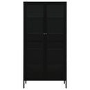 udstillingsskab 90x40x180 cm stål og hærdet glas sort