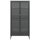 udstillingsskab 90x40x180 cm stål og hærdet glas antracitgrå