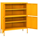 opbevaringsskab 80x35x101,5 cm stål sennepsgul