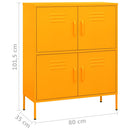 opbevaringsskab 80x35x101,5 cm stål sennepsgul