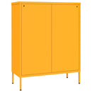 kommode 80x35x101,5 cm stål sennepsgul