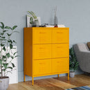 kommode 80x35x101,5 cm stål sennepsgul