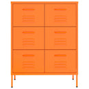 kommode 80x35x101,5 cm stål orange