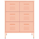 kommode 80x35x101,5 cm stål lyserød