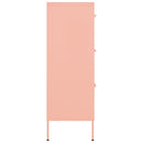 kommode 80x35x101,5 cm stål lyserød