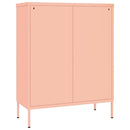 kommode 80x35x101,5 cm stål lyserød