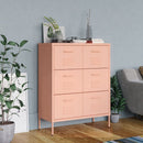 kommode 80x35x101,5 cm stål lyserød
