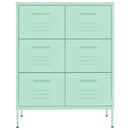 kommode 80x35x101,5 cm stål mintgrøn
