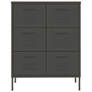 kommode 80x35x101,5 cm stål antracitgrå