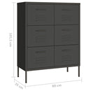 kommode 80x35x101,5 cm stål antracitgrå