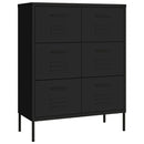kommode 80x35x101,5 cm stål sort