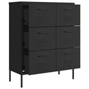 kommode 80x35x101,5 cm stål sort