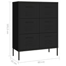 kommode 80x35x101,5 cm stål sort
