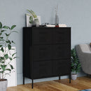 kommode 80x35x101,5 cm stål sort