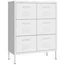 kommode 80x35x101,5 cm stål hvid