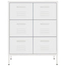 kommode 80x35x101,5 cm stål hvid