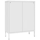 kommode 80x35x101,5 cm stål hvid