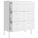 kommode 80x35x101,5 cm stål hvid