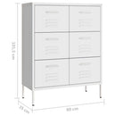 kommode 80x35x101,5 cm stål hvid