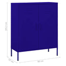 opbevaringsskab 80x35x101,5 cm stål marineblå